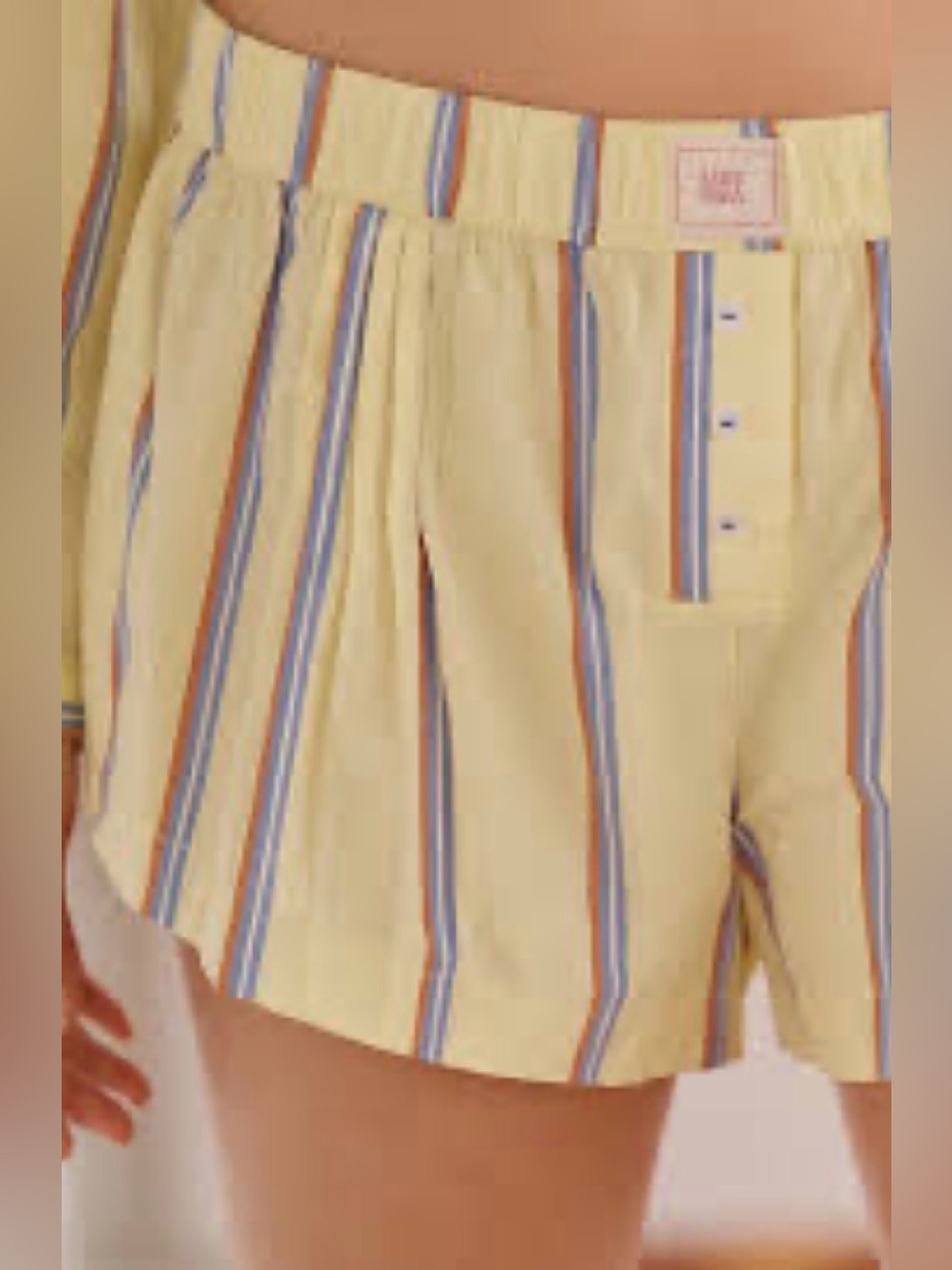 LyreBird High-Pitched Skater Boxer Shorts in Butterscotch Stripe XXS NWT